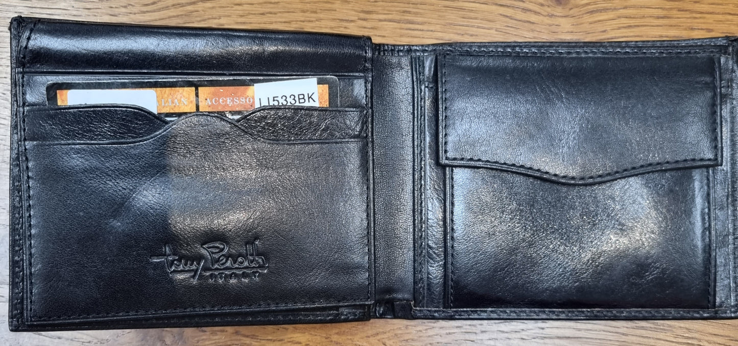 Tony Perotti BLACK Leather Wallet