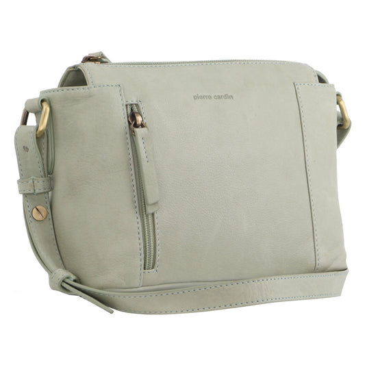 Pierre Cardin Italian Leather Multi-Zip Cross-Body Bag