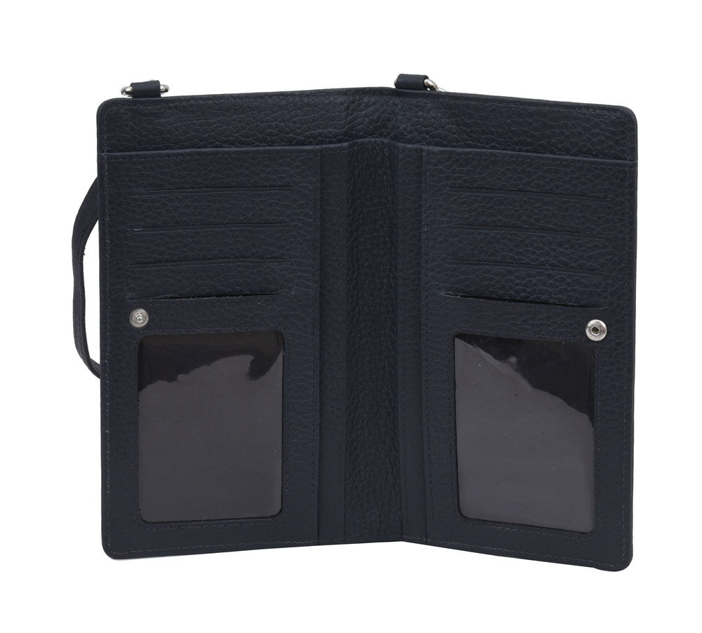 Urban Forest: Phoebe Leather Phone Pouch/Wallet - Rambler Navy
